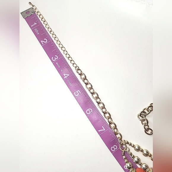 BURNT ORANGE LUCITE STATEMENT NECKLACE with EARRINGS - Picture 5 of 8